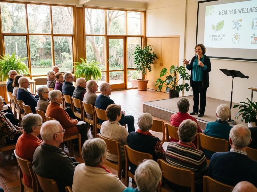 Vortragssituation bei einem Berliner Gesundheitstag